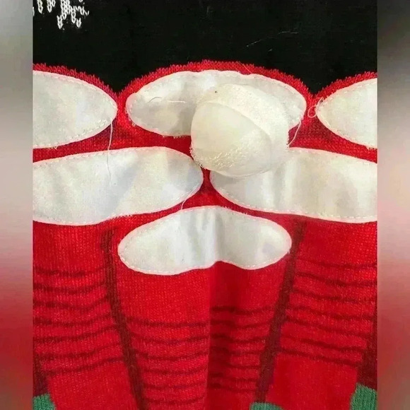 TIPSY ELVES CHEER PONG GAME UGLY CHRISTMAS SWEATER/Sticky Ball Incl. SZ M - Picture 5 of 7